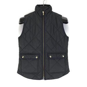 J. Crew Factory Puffer Vest with Snap Pockets Women's XS Black Winter Outdoor